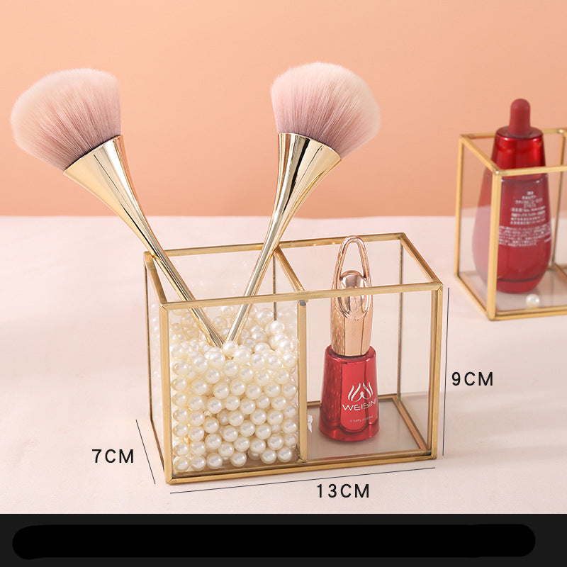Multi-Cell Makeup Brush Bucket Cosmetic Desktop Storage Box Exquisite And High-End