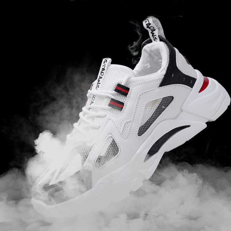 White Sneakers Men Non Slip Walking Running Shoes Sports Pi-Mart