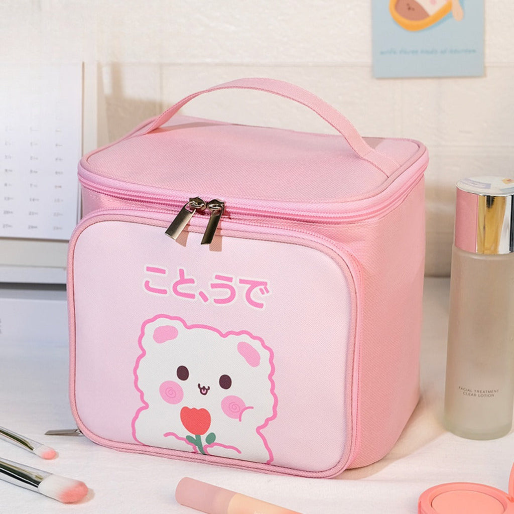 Cute Large Capacity Portable Storage Toilet Bag – Travel Bucket Cosmetic Bag for Women | Spacious Makeup Bag Organizers | Perfect Travel Makeup Bag - SJB-DIAMOND ELITES