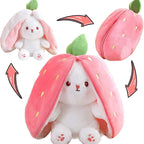 Kawaii Fruit Transfigured Bunny Plush Toy Cute Carrot Strawberry Turn Into Rabbit Plush Toy Kids Birthday Christmas Gift Muppet Pi-Mart