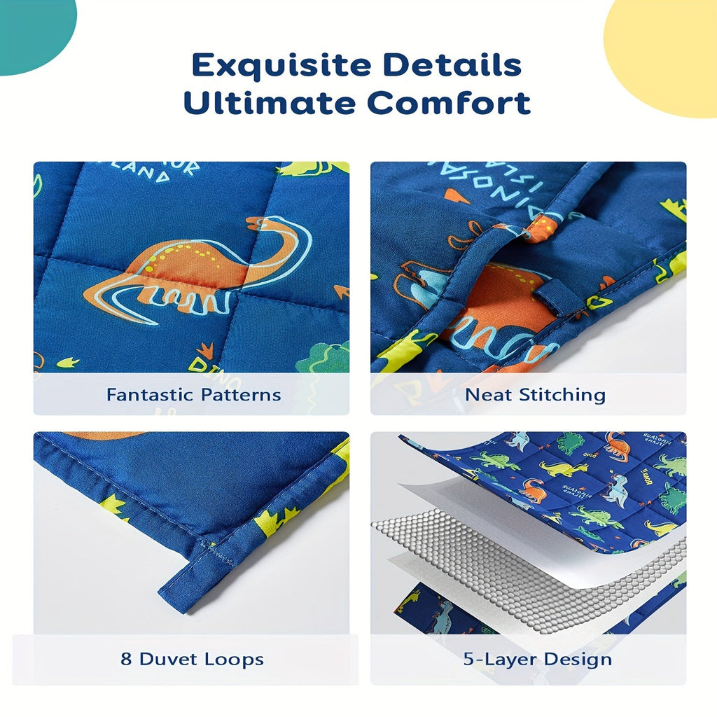 1pc Weighted Blanket Quilt, Cartoon Print Small Weighted Blanket For Relaxation, Travel, Soft & Calming Sleeping, Filled With Glass Beads And Polyester, Adult Sofa Leg Cover Blanket Lootquake LLC