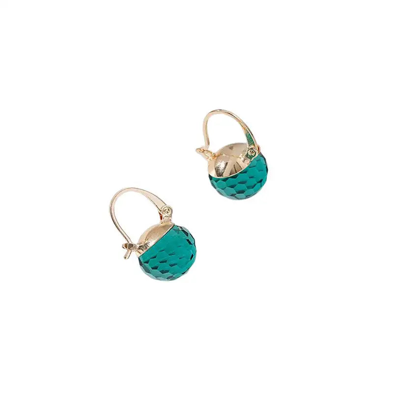 European And American Stylish Round Crystal Ear Clips Women