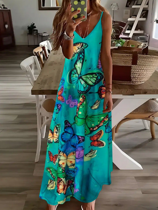 Spring And Summer Sling Women's Clothing Dress Digital Printing Lootquake LLC