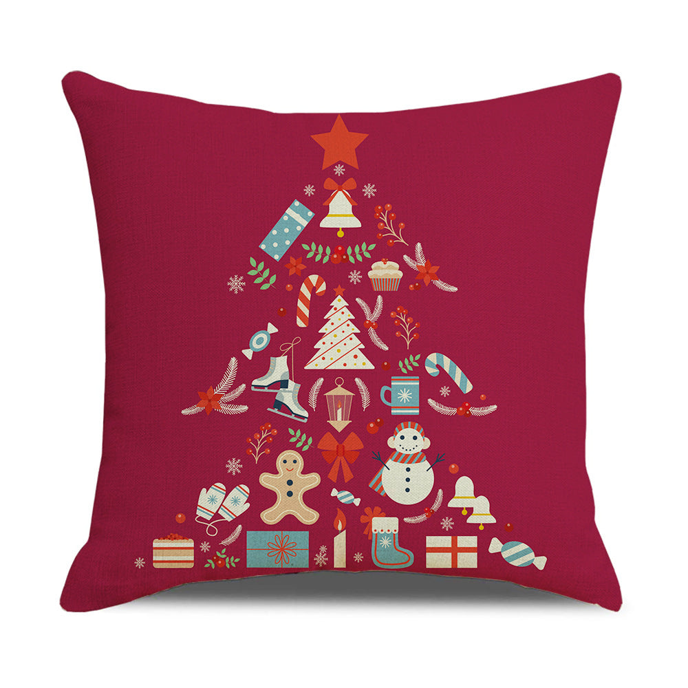 Santa Printed Cushion Sofa Cushion Home Furnishing Pi-Mart