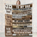 1pc Letter Flannel Blanket, To My Dad Throw Blanket, Warm Cozy Soft Blanket For Couch Bed Sofa Office Camping