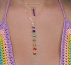 Foreign Trade Color Natural Crystal Gravel Handmade Winding Real Gold Plating Necklac Pi-Mart