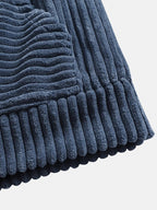 Corduroy Long Sleeve Solid Drop Shoulder Hoodie