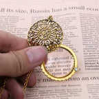 Hollow Retro Magnifying Glass Necklace Alloy Plating