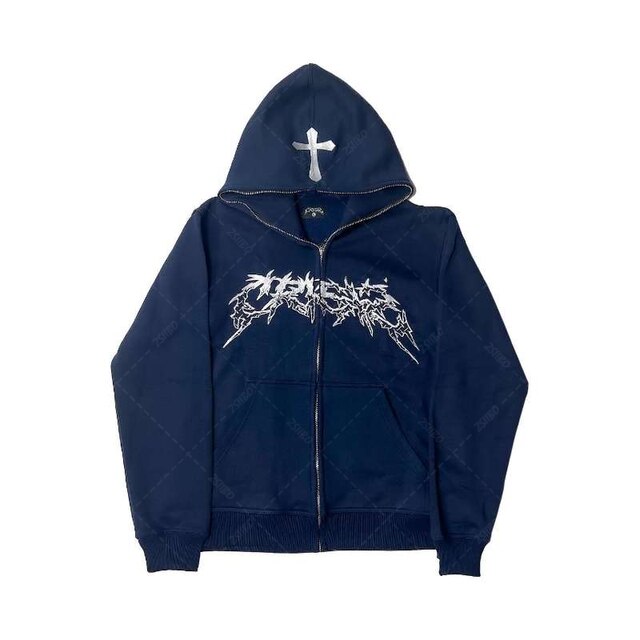 Cross Letter Printing Hooded Sweater Pi-Mart