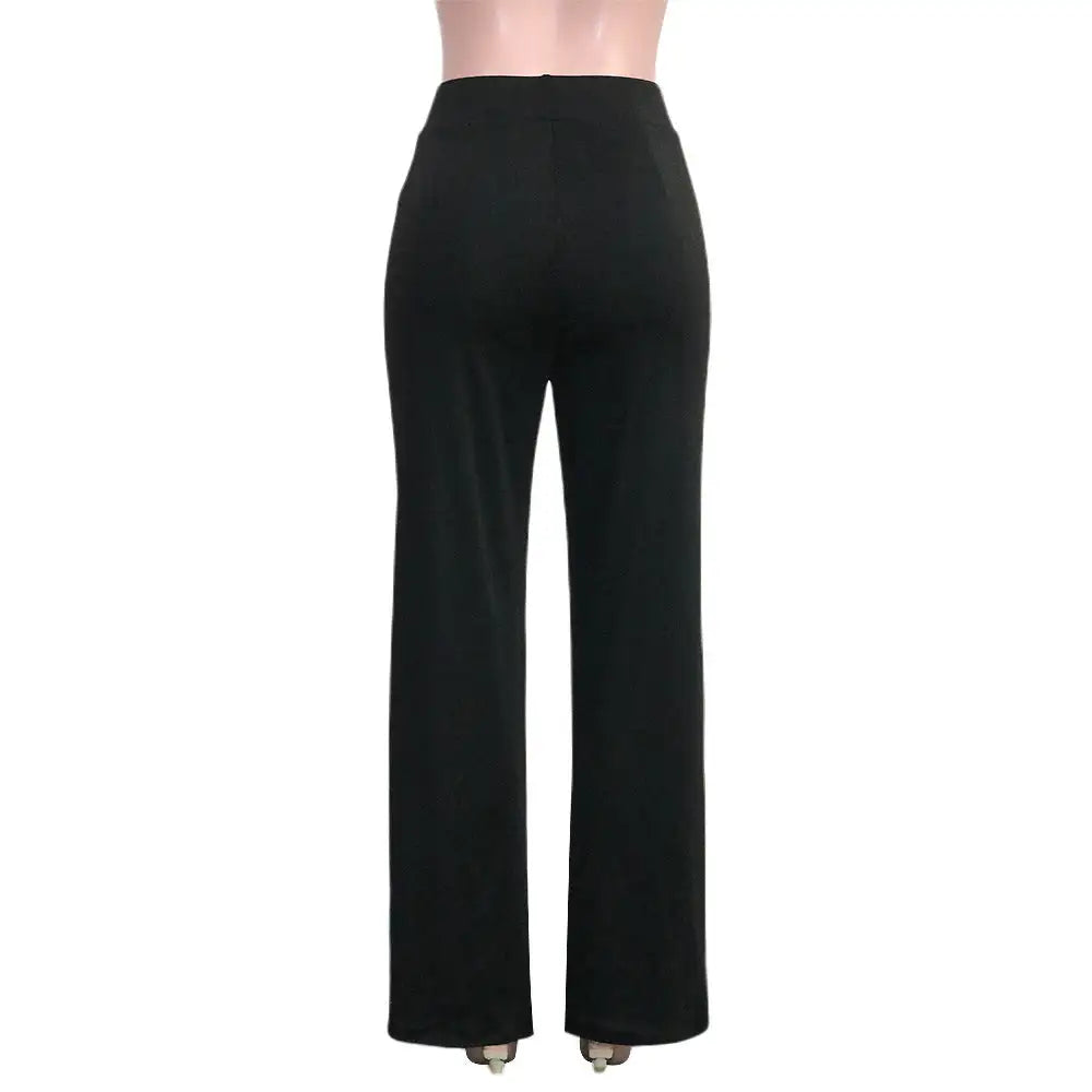 Solid Color Casual Pants Slim, High-waisted Bell Bottoms - SJB-DIAMOND ELITES