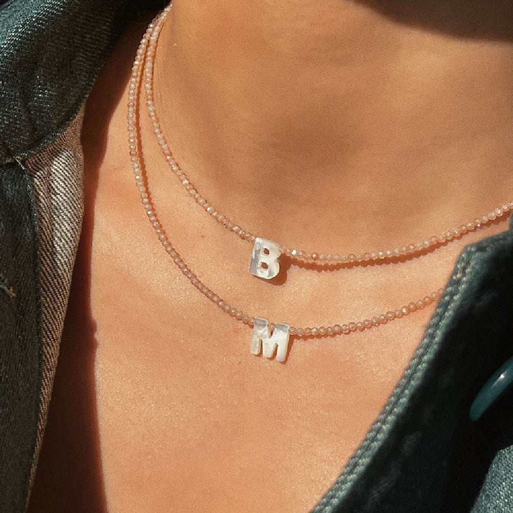 Women's Simple Shell Letter Collar Necklace Pi-Mart