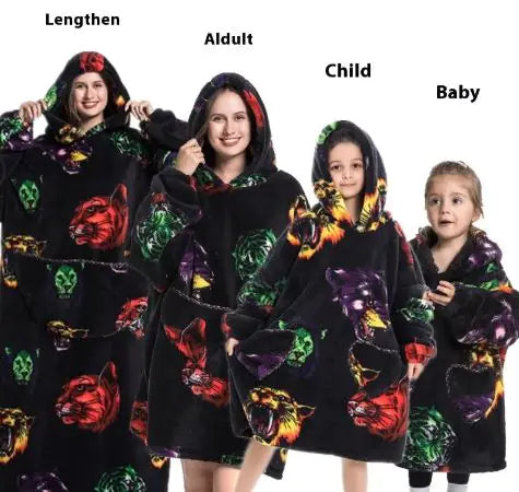 Lazy Blanket Hoodie Family Party Gift Pi-Mart