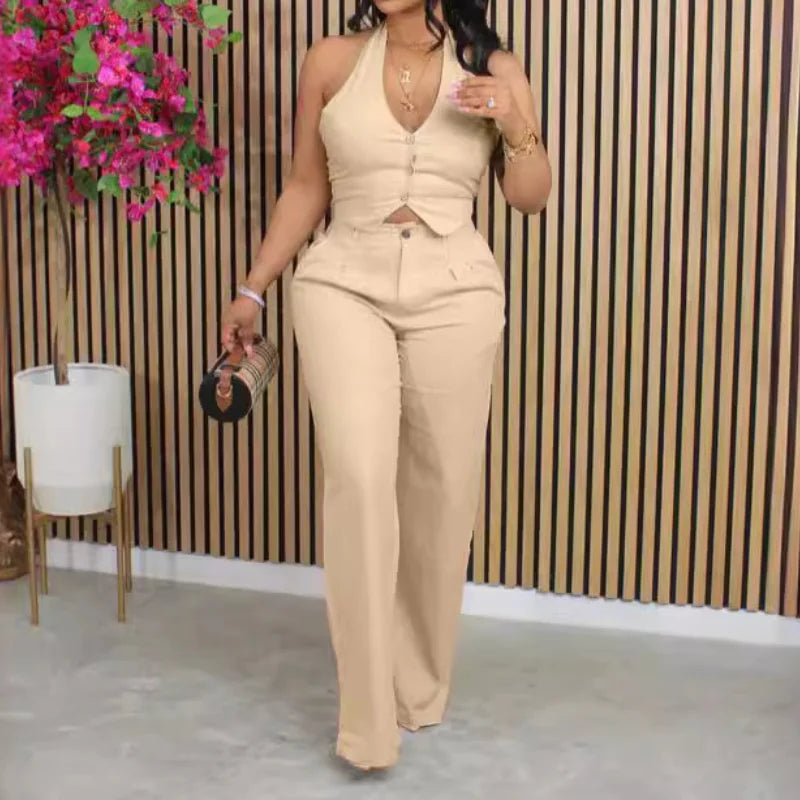 Women Elegant Two Piece Set Dashiki African Tracksuit Spring Summer Long Sleeve Vest Top and Pants Set Party Matching Sets Purplish Diva