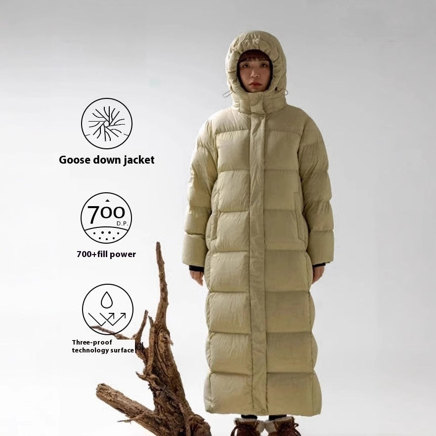 Down Jacket Goose Down Outdoor Thickened Ultra-long Coat Pi-Mart
