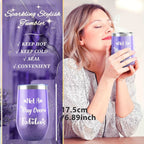 1set Purple Spa & Self-Care Gift Set for Women - Tumbler, Scented Candle, Bath Soap, Beaded Bracelet, Keychain, Jewelry Tray & Greeting Card - Ideal for Birthday, Anniversary, Retirement, Christmas, Get Well - No Electricity