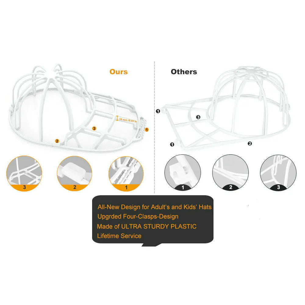 3 Pack Hat Washer Baseball Cap Cleaner Machine Washing Cage Holder Frame Net New Pi-Mart