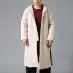 Ethnic Style Cotton Linen Hooded Thick Jacket Pi-Mart
