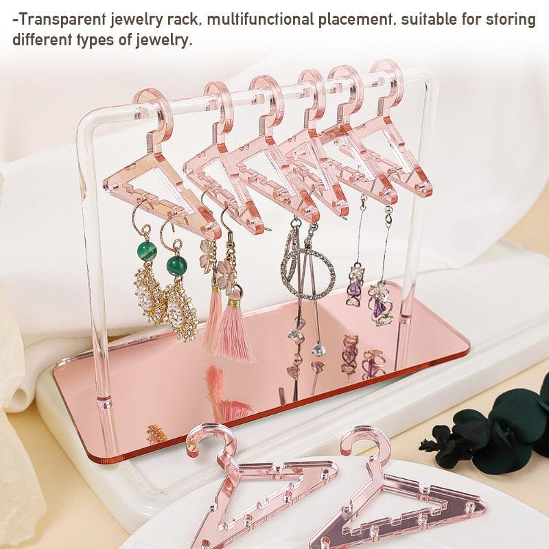 8PCS Hanger Transparent Acrylic Jewelry Creative Display Rack Earring Jewelry Storage Pendants Storage Ornaments  Dangle Earring Hanging Organizer Mini Earring Necklace Hanger Jewelry Organizer Stevvex