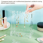 8PCS Hanger Transparent Acrylic Jewelry Creative Display Rack Earring Jewelry Storage Pendants Storage Ornaments  Dangle Earring Hanging Organizer Mini Earring Necklace Hanger Jewelry Organizer Stevvex