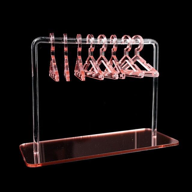 8PCS Hanger Transparent Acrylic Jewelry Creative Display Rack Earring Jewelry Storage Pendants Storage Ornaments  Dangle Earring Hanging Organizer Mini Earring Necklace Hanger Jewelry Organizer Stevvex