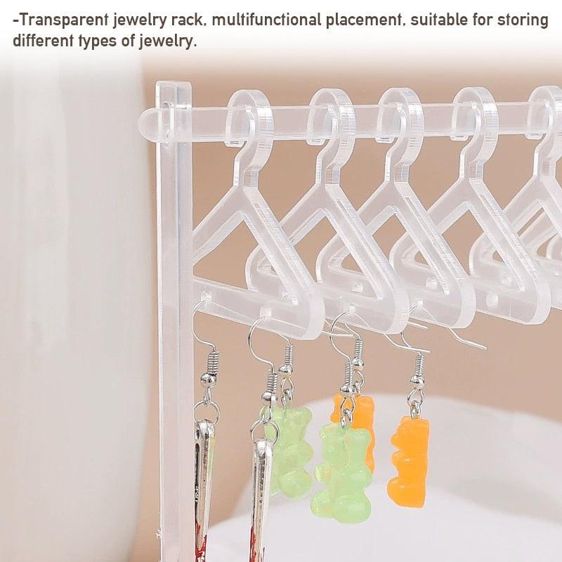 8PCS Hanger Transparent Acrylic Jewelry Creative Display Rack Earring Jewelry Storage Pendants Storage Ornaments  Dangle Earring Hanging Organizer Mini Earring Necklace Hanger Jewelry Organizer Stevvex