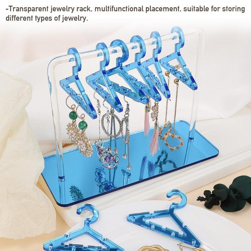 8PCS Hanger Transparent Acrylic Jewelry Creative Display Rack Earring Jewelry Storage Pendants Storage Ornaments  Dangle Earring Hanging Organizer Mini Earring Necklace Hanger Jewelry Organizer Stevvex