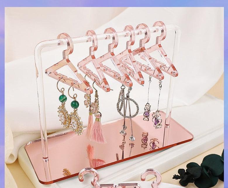 8PCS Hanger Transparent Acrylic Jewelry Creative Display Rack Earring Jewelry Storage Pendants Storage Ornaments  Dangle Earring Hanging Organizer Mini Earring Necklace Hanger Jewelry Organizer Stevvex