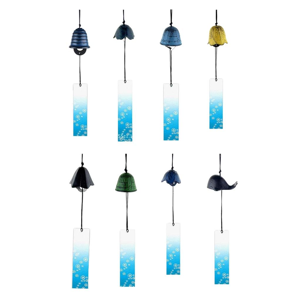 8Pieces Traditional Japanese Furin Temple Wind Chime Nambu Cast Iron Iwachu Bells  Iron Bell Wind Chimes Patio Garden Yard Home Room Decoration Celebrations Stevvex