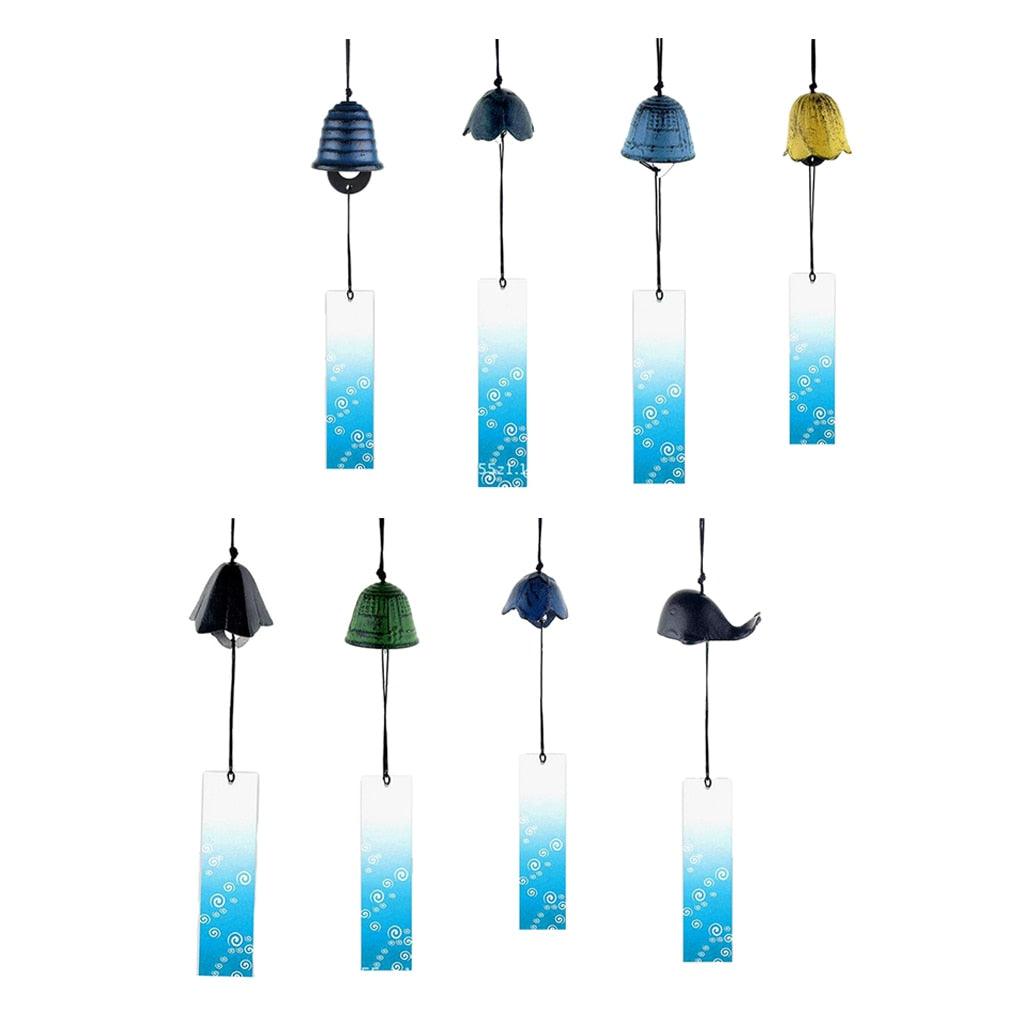 8Pieces Traditional Japanese Furin Temple Wind Chime Nambu Cast Iron Iwachu Bells  Iron Bell Wind Chimes Patio Garden Yard Home Room Decoration Celebrations Stevvex