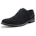 Mofri Mens Oxford Shoes Wingtip Dress Shoes Lace Up Shoes(Black Suede11) Pi-Mart