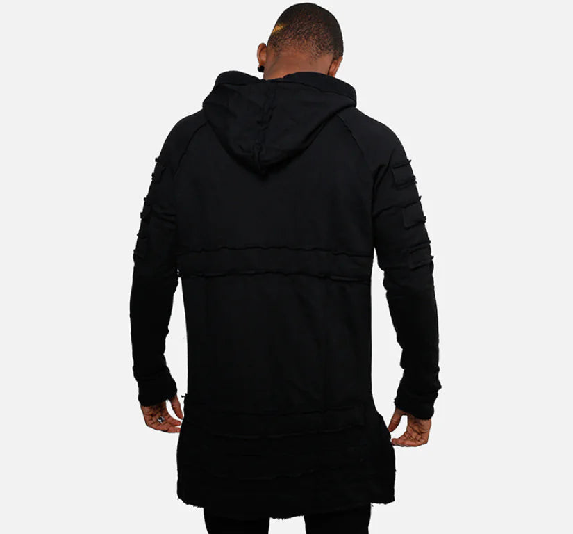 Long Hoodie, Hip Hop Hoodie, Outerwear Sweatshirt Pi-Mart