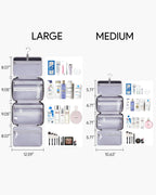 OlarHike Toiletry Bag,Large Size Waterproof Hanging Bags, Makeup Jewelry 3 in 1 Essentials Travel Packing Organizers, Fulled-Sized Family Pack, Shampoo, Conditioner, Brushes Set (Black) Large Black Pi-Mart