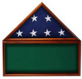 Flag Memorabilia Display Case With a Flag Green Background The Military Gift Store