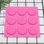 9 Holes 3D Chocolate Mold Big Textured Fondant Silicone Insert Mould Cookie Cake Mold Decoration Cake Chocolate Tools Shape Silicone Round Mold Cake Decorating Tools Stevvex