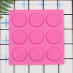 9 Holes 3D Chocolate Mold Big Textured Fondant Silicone Insert Mould Cookie Cake Mold Decoration Cake Chocolate Tools Shape Silicone Round Mold Cake Decorating Tools Stevvex
