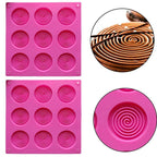 9 Holes 3D Chocolate Mold Big Textured Fondant Silicone Insert Mould Cookie Cake Mold Decoration Cake Chocolate Tools Shape Silicone Round Mold Cake Decorating Tools Stevvex