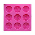 9 Holes 3D Chocolate Mold Big Textured Fondant Silicone Insert Mould Cookie Cake Mold Decoration Cake Chocolate Tools Shape Silicone Round Mold Cake Decorating Tools Stevvex