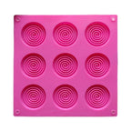 9 Holes 3D Chocolate Mold Big Textured Fondant Silicone Insert Mould Cookie Cake Mold Decoration Cake Chocolate Tools Shape Silicone Round Mold Cake Decorating Tools Stevvex