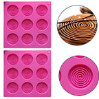 9 Holes 3D Chocolate Mold Big Textured Fondant Silicone Insert Mould Cookie Cake Mold Decoration Cake Chocolate Tools Shape Silicone Round Mold Cake Decorating Tools Stevvex
