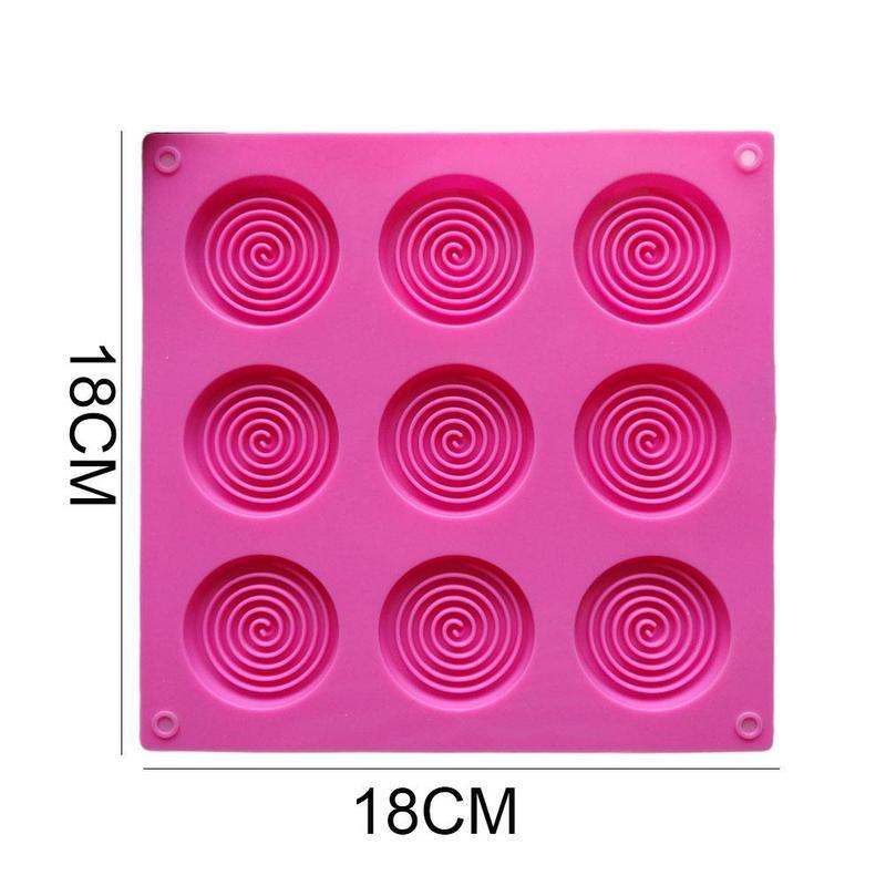 9 Holes 3D Chocolate Mold Big Textured Fondant Silicone Insert Mould Cookie Cake Mold Decoration Cake Chocolate Tools Shape Silicone Round Mold Cake Decorating Tools Stevvex