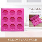 9 Holes 3D Chocolate Mold Big Textured Fondant Silicone Insert Mould Cookie Cake Mold Decoration Cake Chocolate Tools Shape Silicone Round Mold Cake Decorating Tools Stevvex
