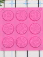 9 Holes 3D Chocolate Mold Big Textured Fondant Silicone Insert Mould Cookie Cake Mold Decoration Cake Chocolate Tools Shape Silicone Round Mold Cake Decorating Tools Stevvex