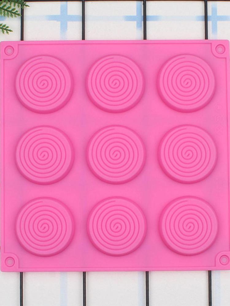 9 Holes 3D Chocolate Mold Big Textured Fondant Silicone Insert Mould Cookie Cake Mold Decoration Cake Chocolate Tools Shape Silicone Round Mold Cake Decorating Tools Stevvex