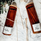 9 Inch Apothecary Matches Extra Large Safety in Amber Glass Jar With Cork Lid BandsCo Straps