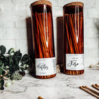9 Inch Apothecary Matches Extra Large Safety in Amber Glass Jar With Cork Lid BandsCo Straps