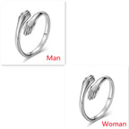 Alloy Simple Hands Hug Ring Opening Adjustable Jewelry Pi-Mart
