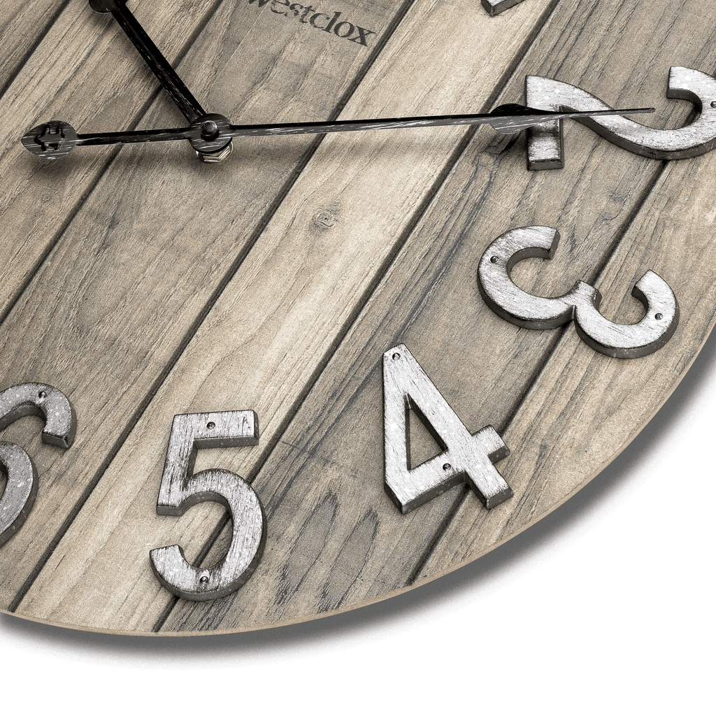 Westclox 15.5" Brown Farmhouse Style Wood Grain Analog QA Wall Clock with Raised Numbers EasyOptionXY LLC