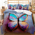 Butterfly Series Three-piece Bedding Quilt Cover Set Pi-Mart