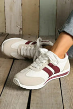 Yellow Patchwork Sneakers - Microfiber Breathable Shoes - Wholesale Comfort