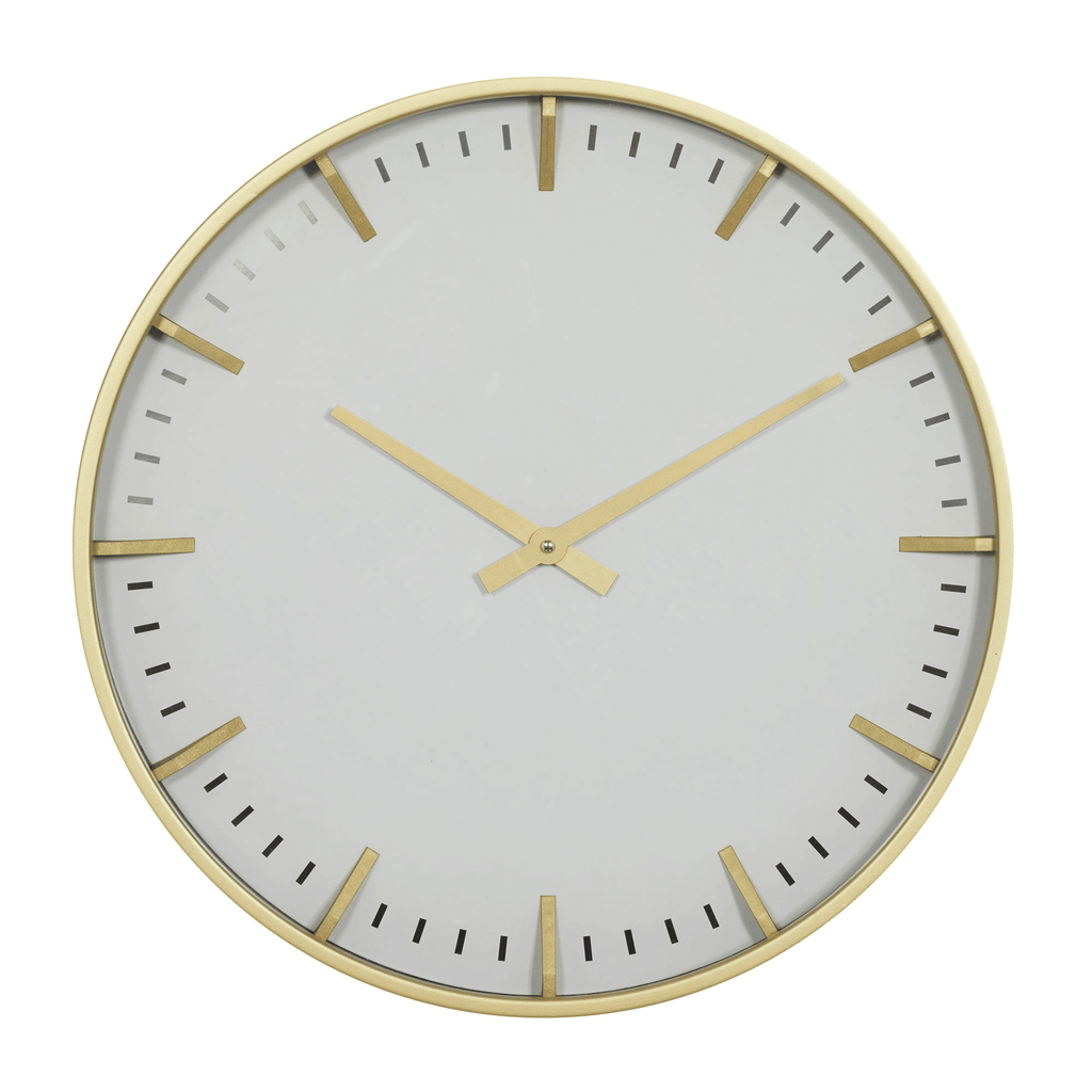 CosmoLiving by Cosmopolitan 20" Gold Glass Wall Clock with Gold Accents EasyOptionXY LLC